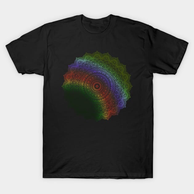 Yogi, prana mandala rainbow T-Shirt by Unelmoija